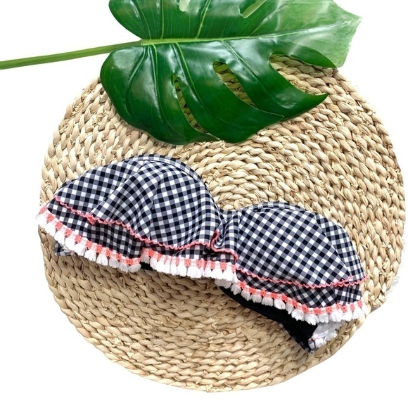Arizona Gingham Flounce Tassel Push Up Bikini Size Small - Picture 14 of 15
